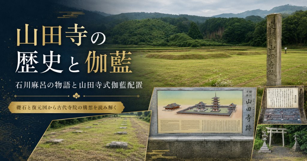 山田寺跡の伽藍と蘇我倉山田石川麻呂の歴史を想像する風景