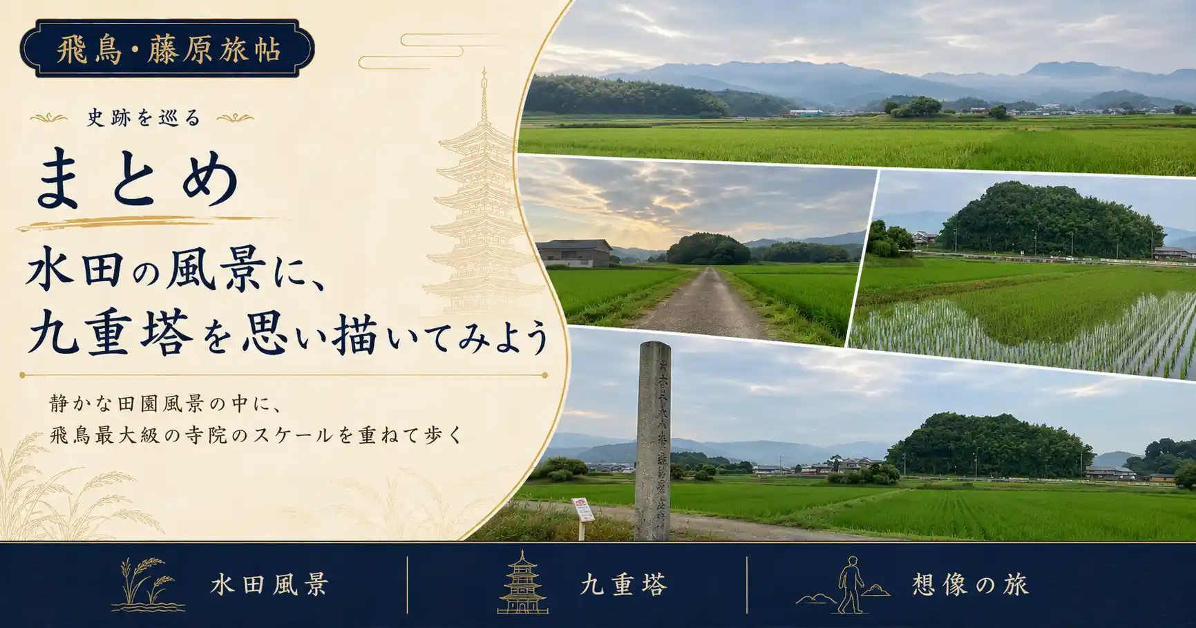水田の風景に大官大寺の九重塔を思い描くまとめ