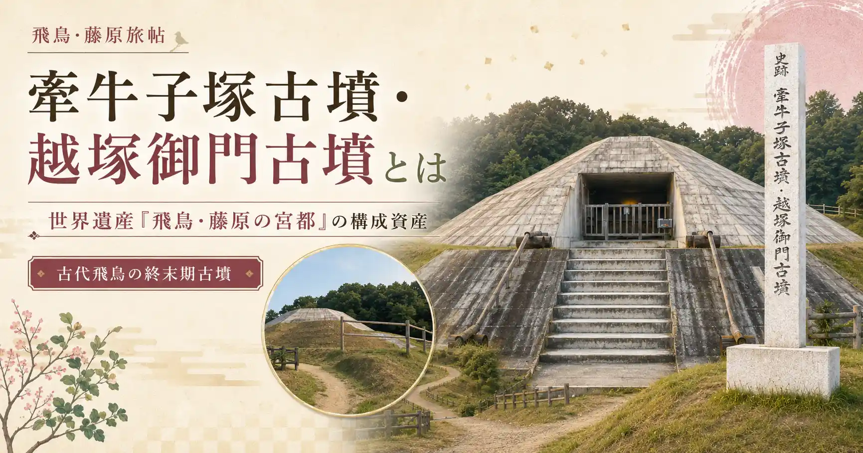 世界遺産の構成資産としての牽牛子塚古墳・越塚御門古墳