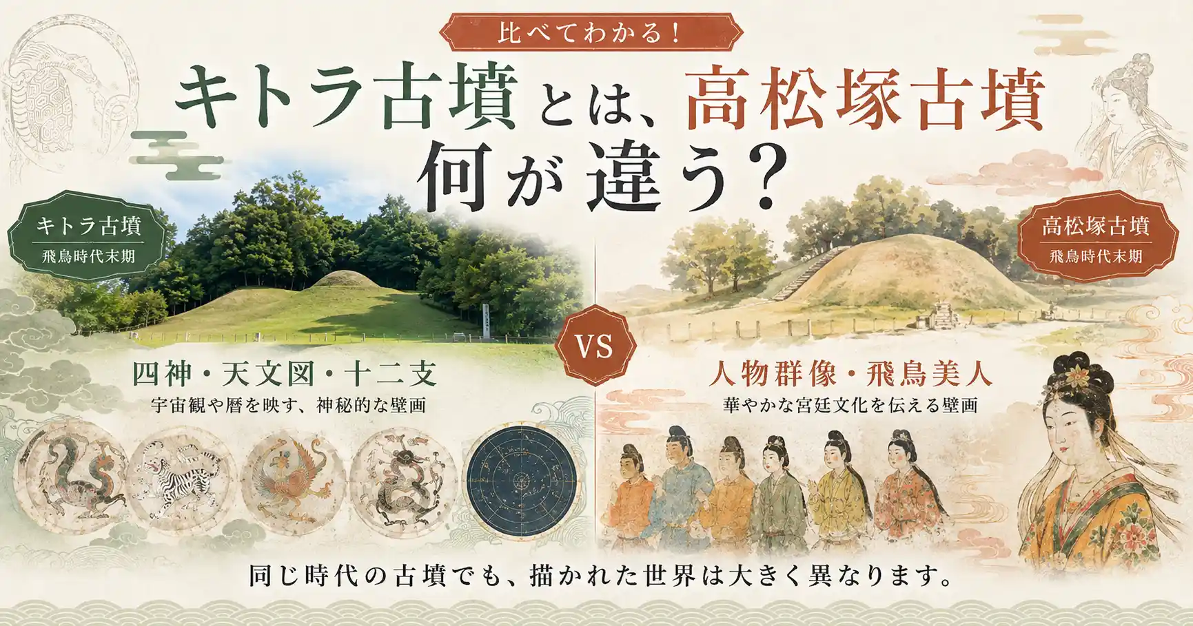 キトラ古墳と高松塚古墳の違い