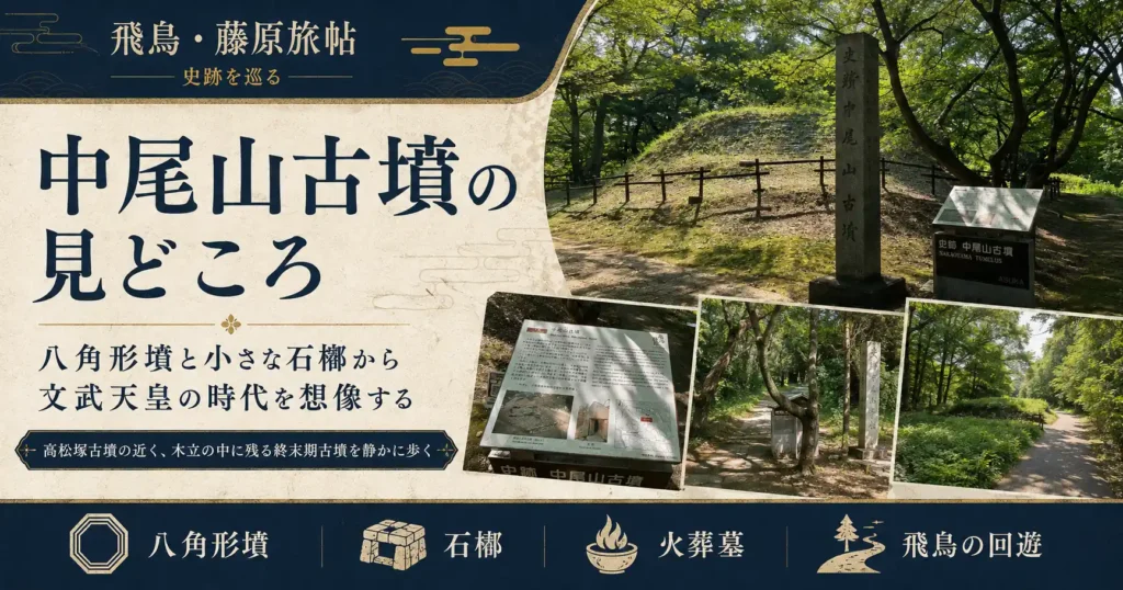中尾山古墳の見どころを示すタイトル画像
