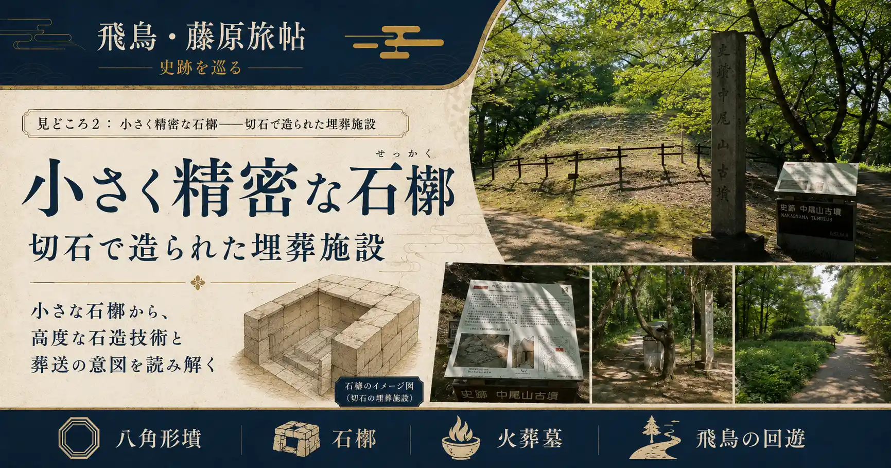小さく精密な石槨の見どころ