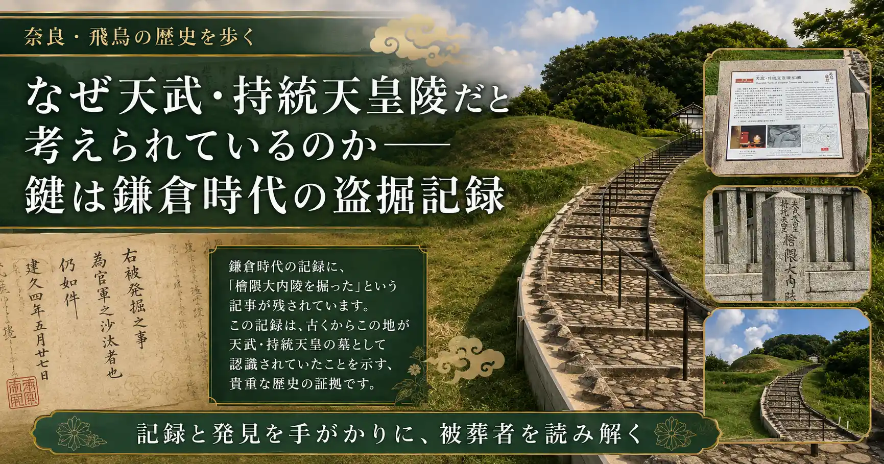 天武・持統天皇陵だと考えられている理由