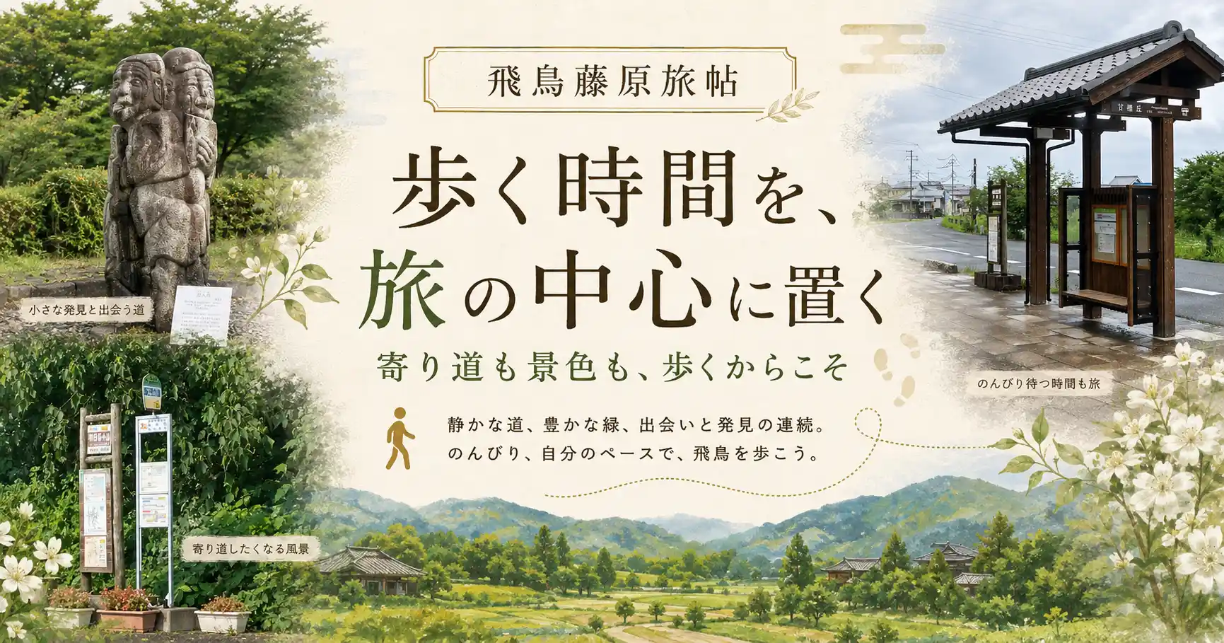 歩く時間を旅の中心に置くことを示すタイトル画像