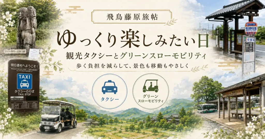 車なしの飛鳥観光でよくある質問のタイトル画像